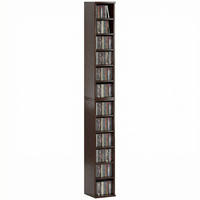 CD-REGAL 2er-Set DE-14520 12 Fächer für 204 CDs Braun - Braun, Holzwerkstoff (22.5/88.5/21cm) - ComfortXL