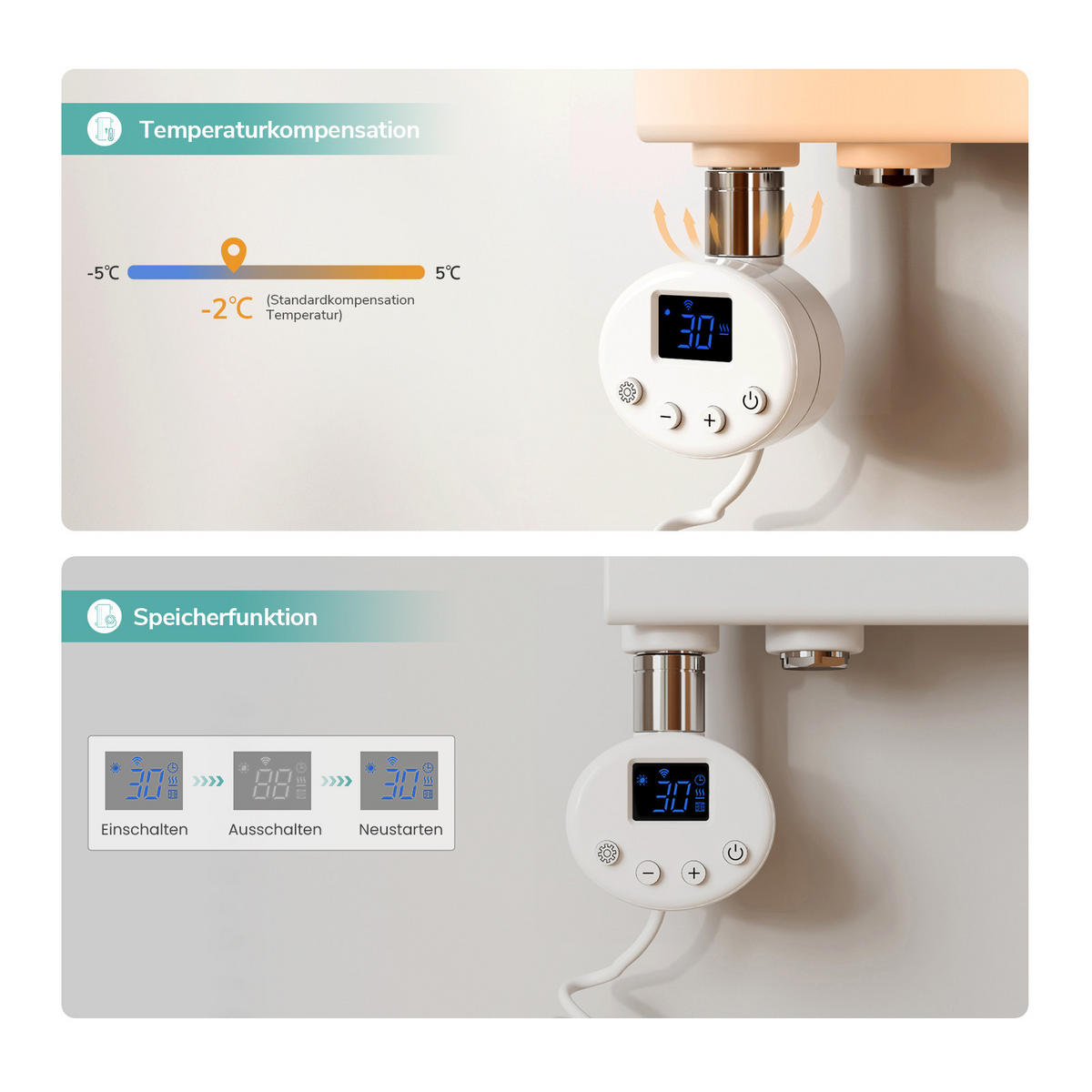 HEIZKÖRPER Elektrisch WLAN Thermostat Weiß - Weiß, Metall (60/159.9/5.9cm) - EMKE