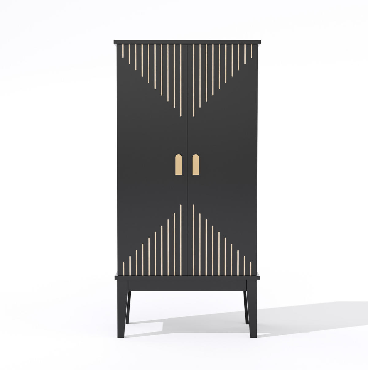 BUFFET 120/59/30 cm Schwarz aus MDF mit 2 Türen - Schwarz, Holzwerkstoff (30/120/59cm) - OKMYHOME
