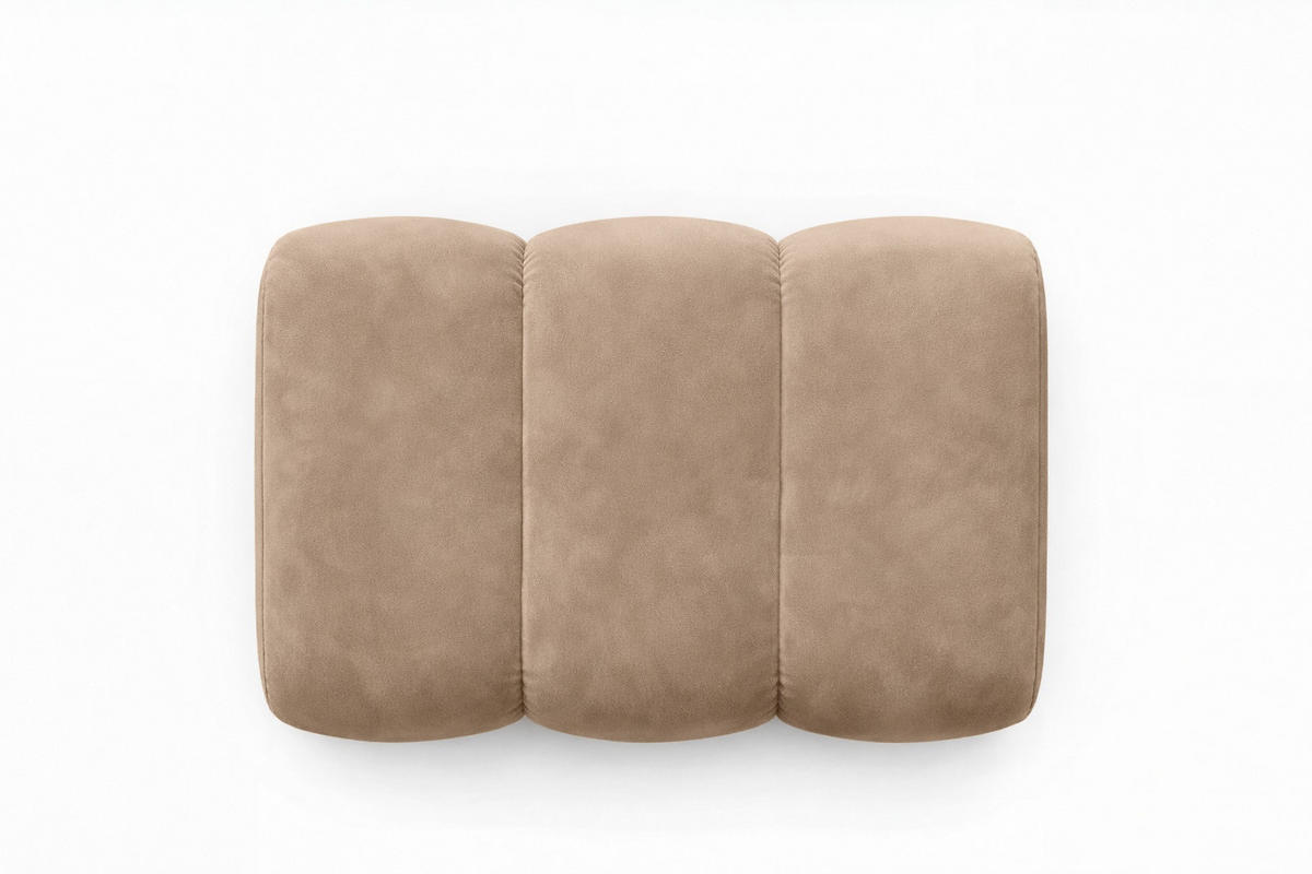 POUF modular, Veloursstoff Bluvel, Latte, CROISSANT - Hellbraun, Holz (105/44/70cm) - Kaiser Möbel