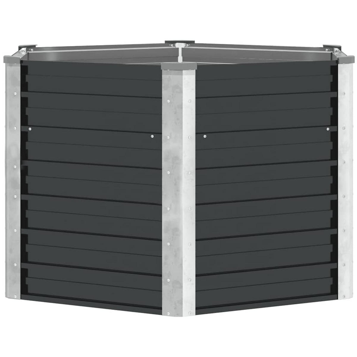 GARTEN-HOCHBEET Anthrazit 129 x 129 x 77 cm - Anthrazit, Metall (129/77/129cm)