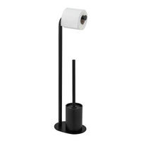 TOILETTENPAPIERHALTER 2in1 Levante 23/17/63 cm - Schwarz, Metall (17/63/23cm) - Wenko