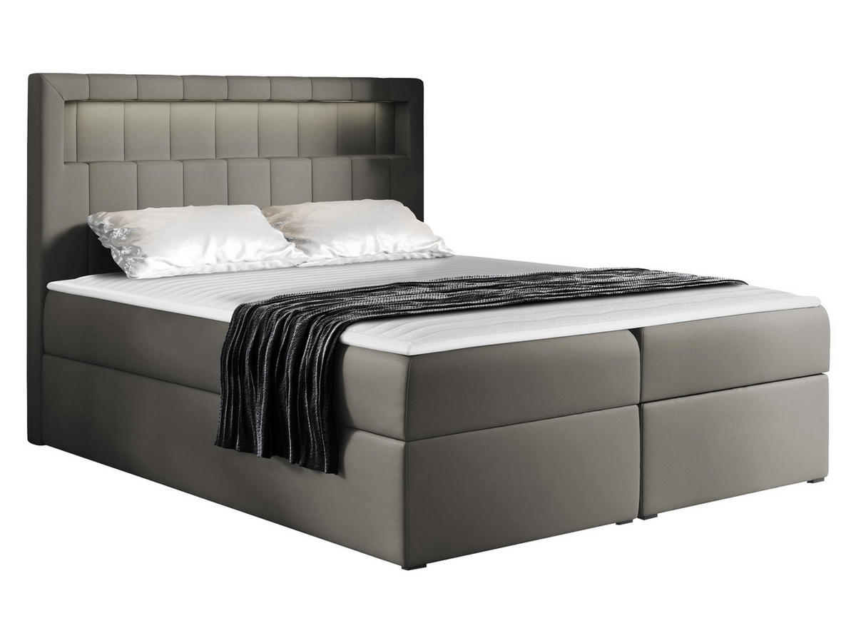 BOXBETT Aspen - Greige, Holz/Textil (140/200cm) - MIRJAN24