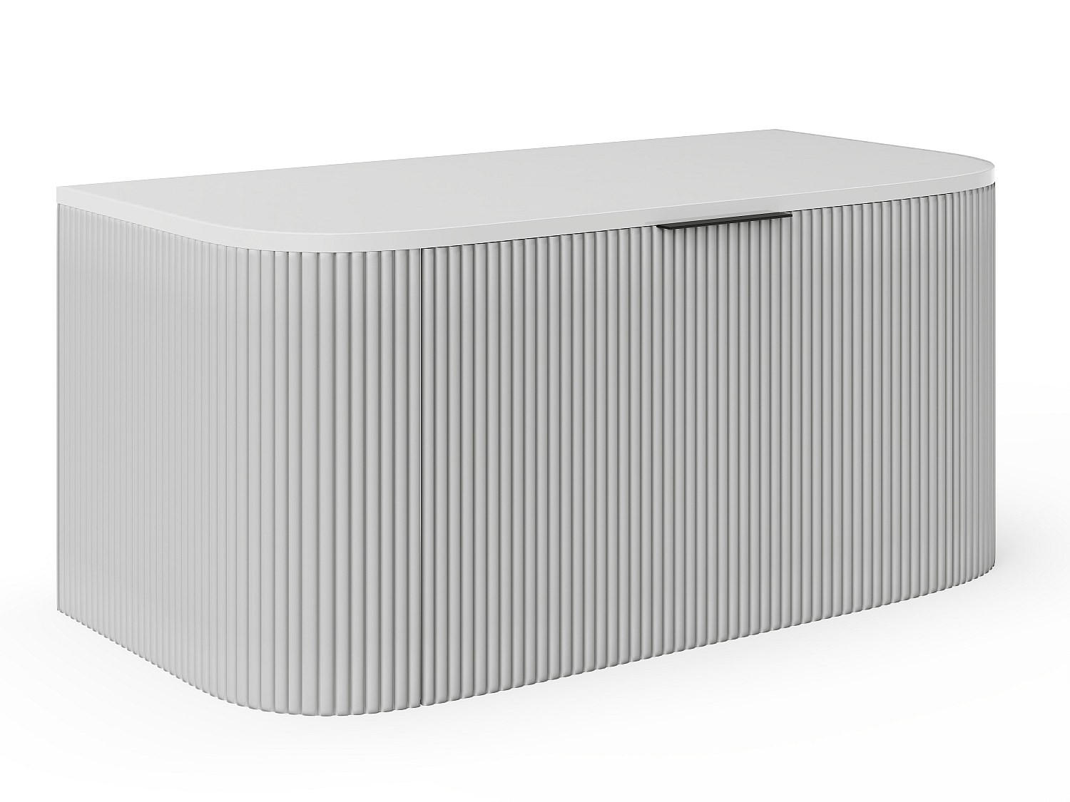 WASCHBECKENUNTERSCHRANK - 99cm x 50cm - MDF - weiß - LOMERI - Weiß, Holz (99/45/50cm) - Vente-Unique