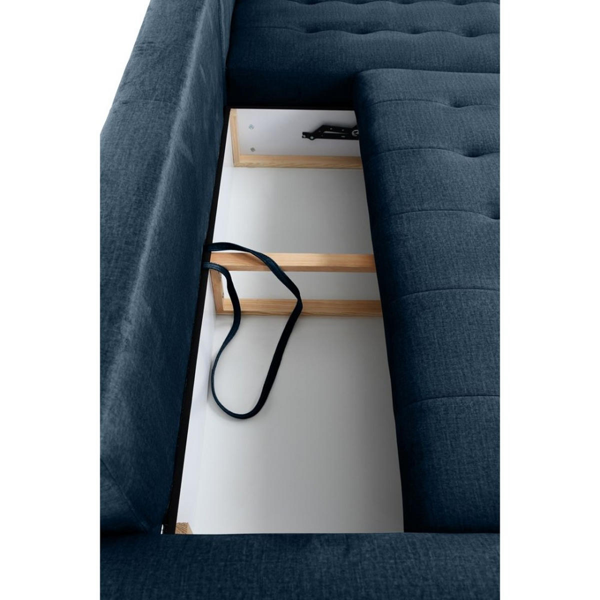 ECKSCHLAFSOFA Costa L Dunkelblau links - Schwarz/Dunkelblau, Kunststoff/Textil (290/169cm) - Beautysofa