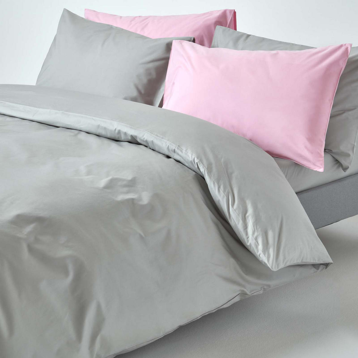 BETTWÄSCHE Perkal Fadendichte 200 - Grau, Textil (200/200cm) - Homescapes