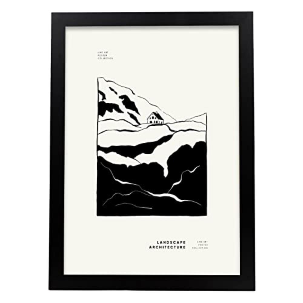 POSTER Abstrakt Pop Art A3 Schwarzer Rahmen - Schwarz, Papier (29.7/5/42cm) - Nacnic