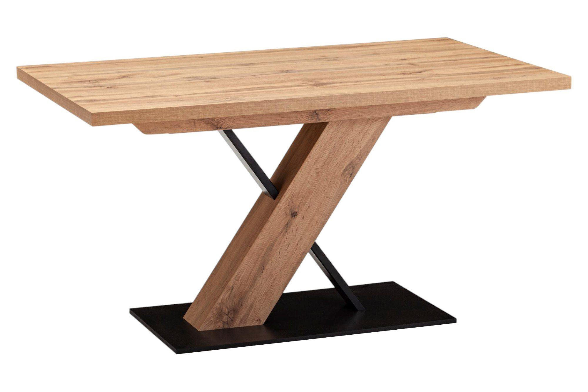 KÜCHENTISCH Datha 138 x 90 x 75 Esstisch Appalachian Oak/Schwarz - Naturfarben, Holz (138/90/75cm) - 58aufmkessel