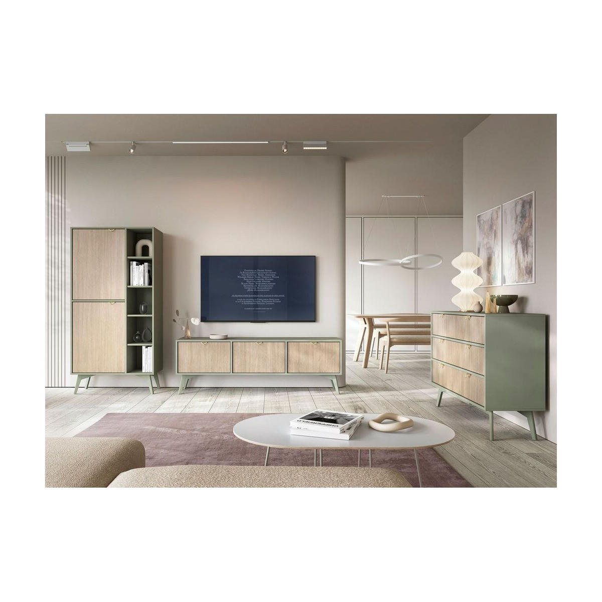 WOHNZIMMER Set 3-tlg. – FOREST – Eukalyptusholzfarben - Eukalyptusholzfarben, Holzwerkstoff (80/160/38cm) - hi-markt
