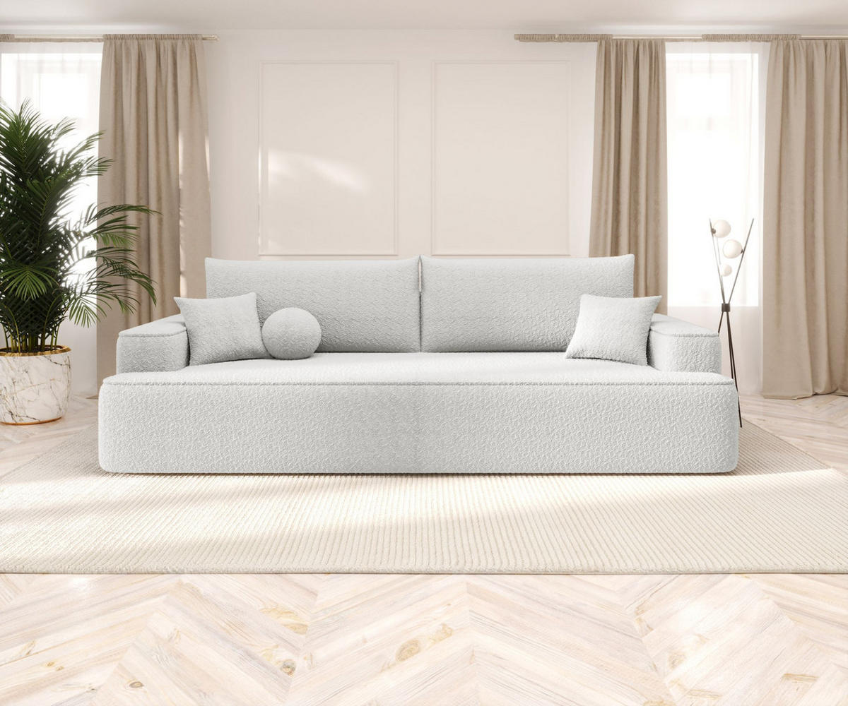 SOFA mit Schlaffunktion FIGO Quelle 01 - Weiß, Textil (250/75/150cm) - Bedante