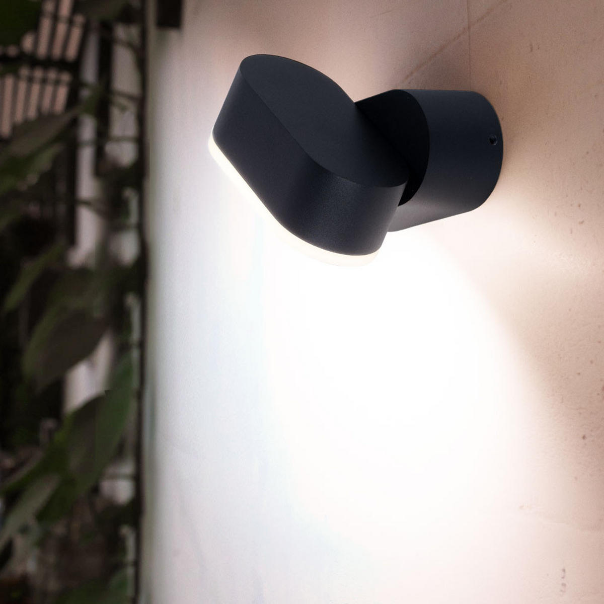 LED AUSSEN-WANDLEUCHTE Aluminium Schwarz - Schwarz, Metall (11/9.7/9.6cm)