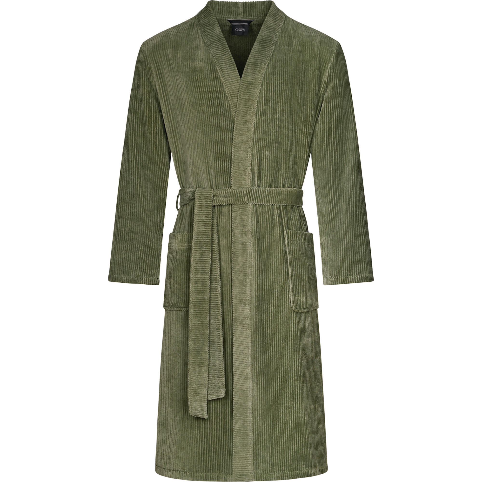 BADEMANTEL HERREN KIMONO CORD-OPTIK 6540 FIELD - 453 - Grün, Textil (XLnull) - Cawoe