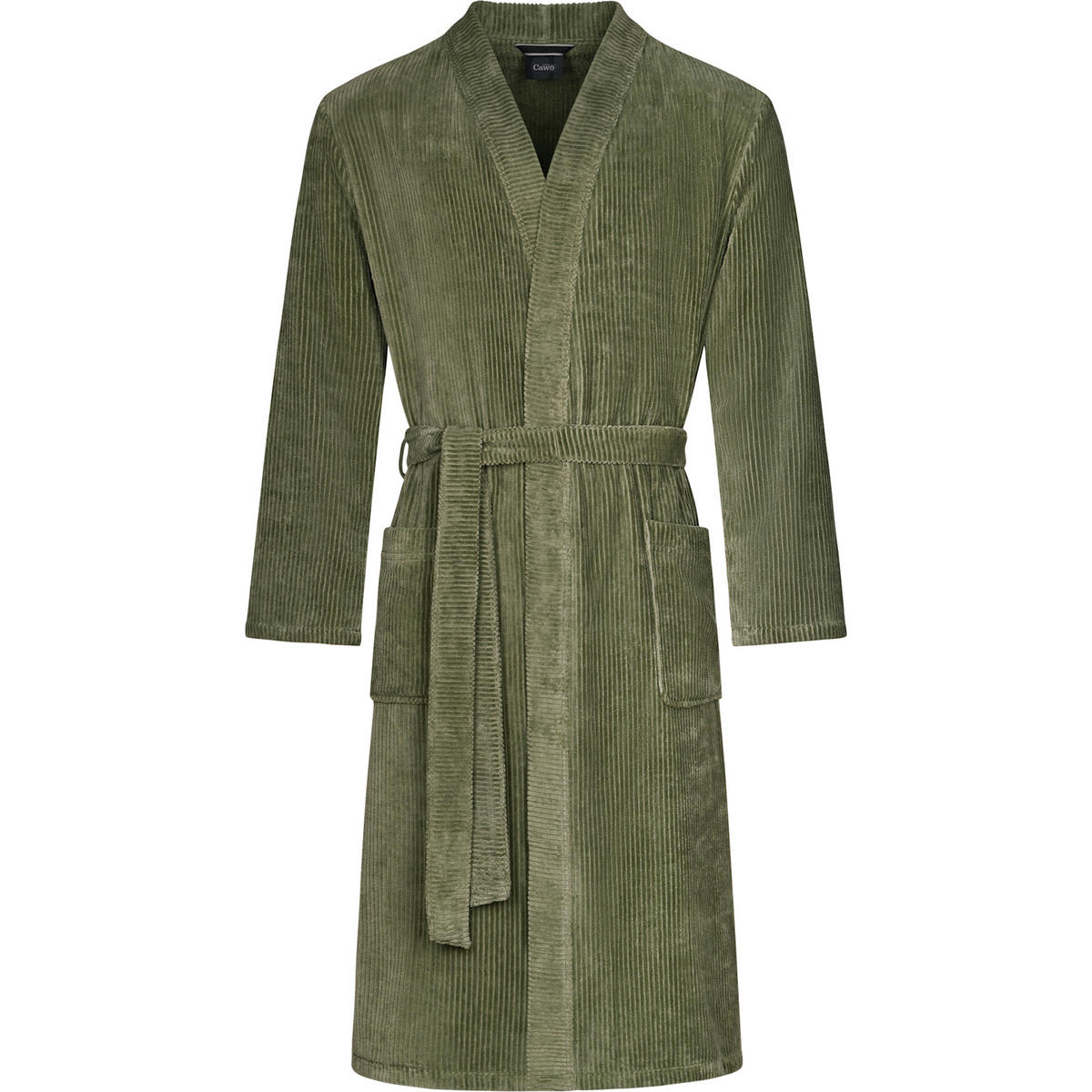 BADEMANTEL HERREN KIMONO CORD-OPTIK 6540 FIELD - 453 - Grün, Textil (XLnull) - Cawoe