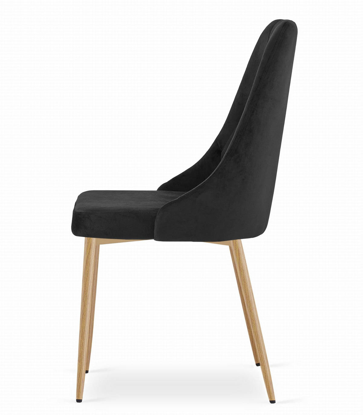 ESSZIMMERSTUHL Schwarzer Samt, Diamantpolsterung, Bequeme Sitzfläche - Schwarz, Textil (48/89/43cm) - Best For Home