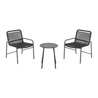 GARTENSITZGRUPPE im Set - 2 Personen - metall - schwarz Kanao - Schwarz, Metall - Vente-Unique