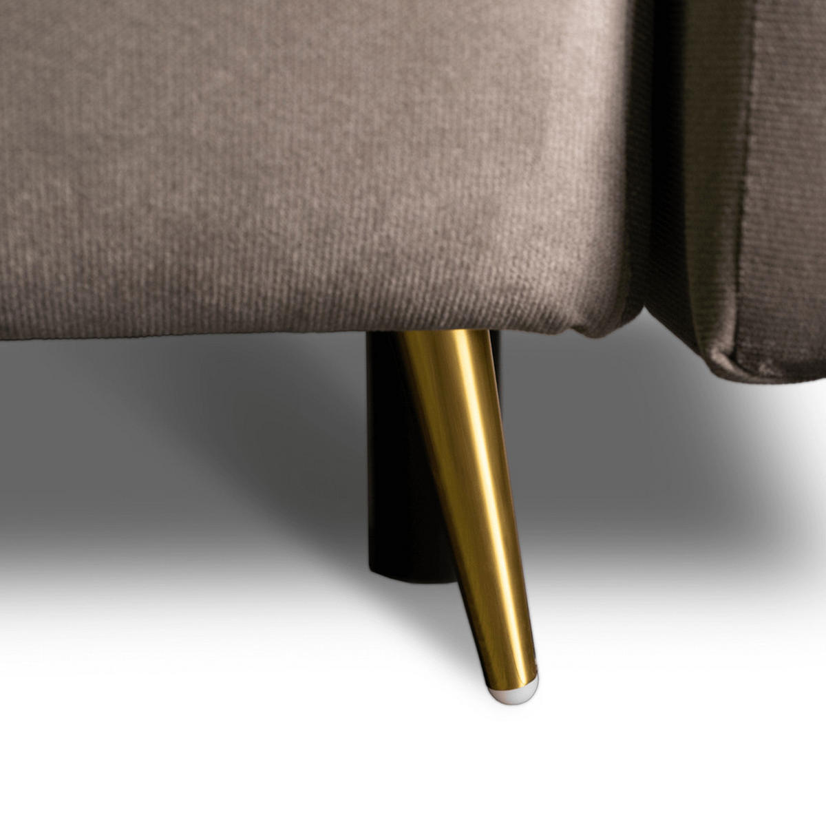 SOFA SEUL Ausklappbar Schlaffunktion Zweisitzer Beige - Braun, Holz/Textil (214/98/102cm) - makarowski meble