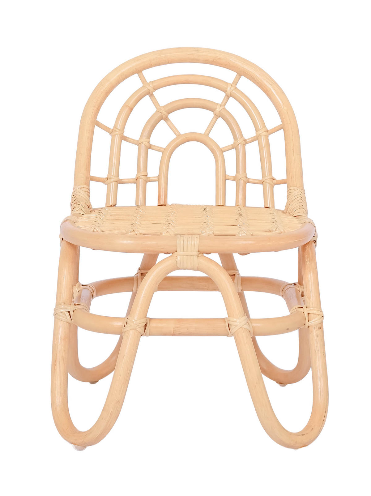 STUHL FÜR KINDER 2er-Set Rattan Braun - Braun, Holz (36/49/42cm) - Nordlys
