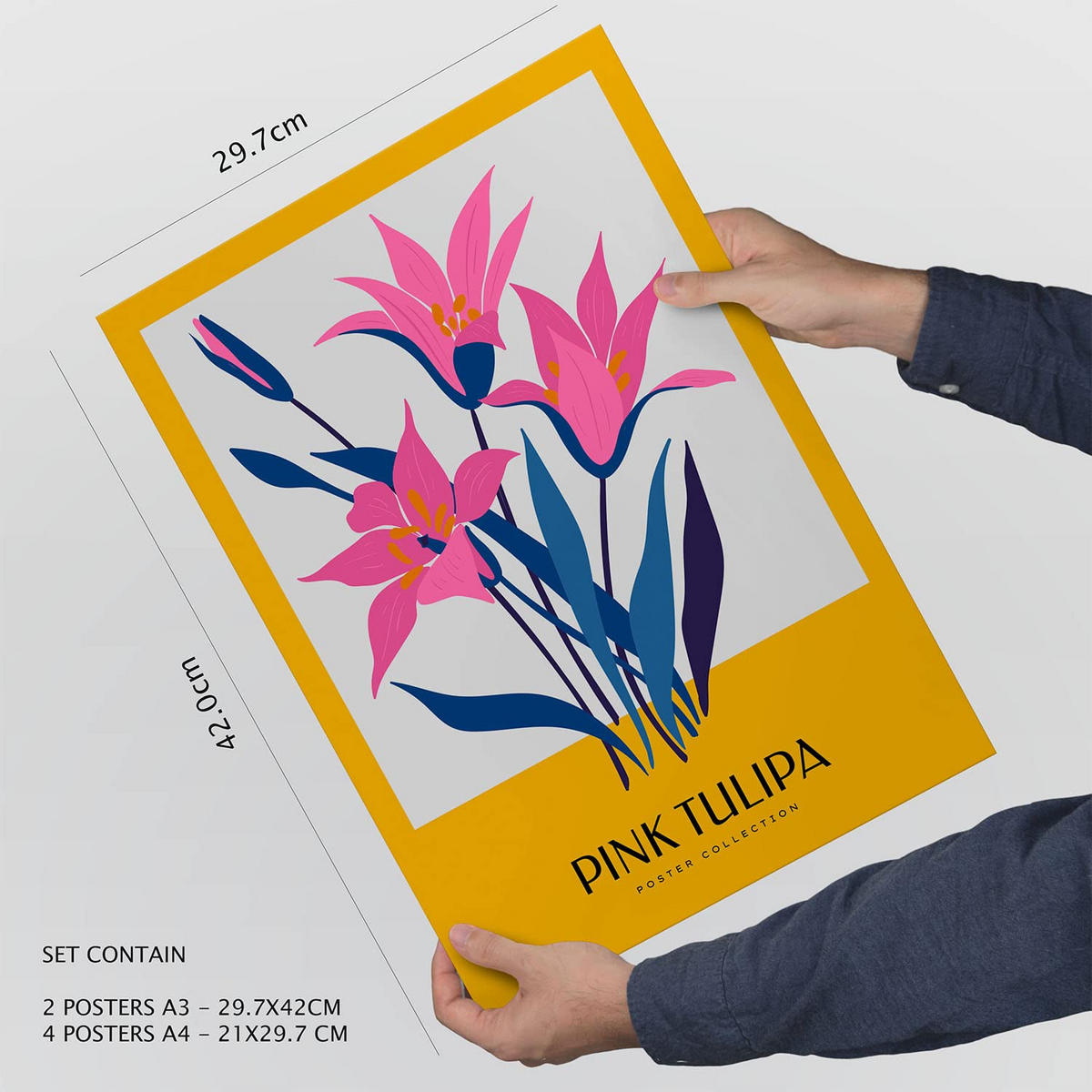 POSTER Set Mit 6 Blumen Wilde Blumensträuße Natur Und Botanikdrucke Für Innenarchitektur A3 & A4 Weißer Rahmen - Weiß, Papier (29/3cm) - Nacnic