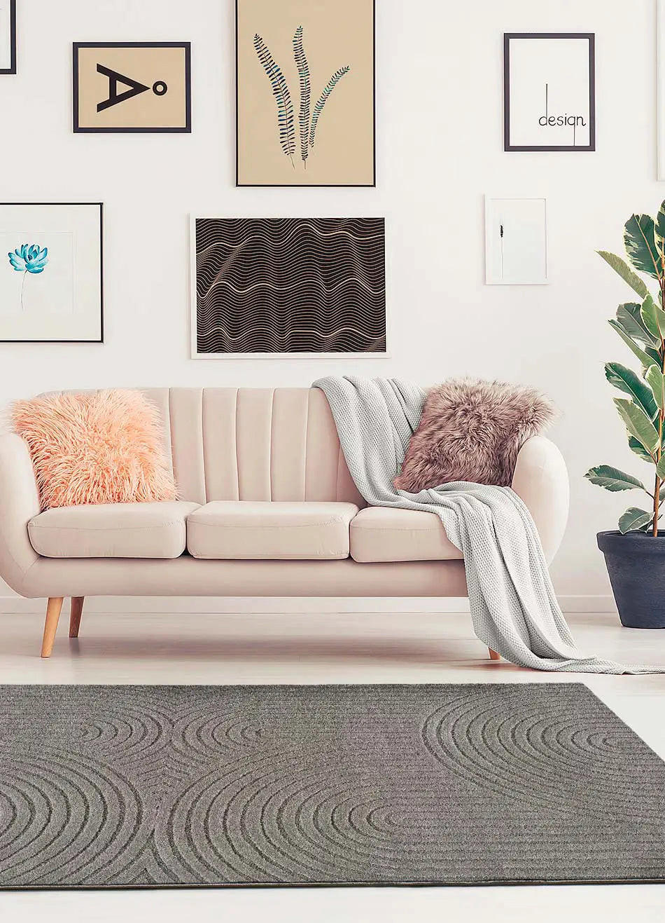 WEBTEPPICH Grau Lina 120/170 cm - Grau, Naturmaterialien/Textil (120/170cm) - Atticgo