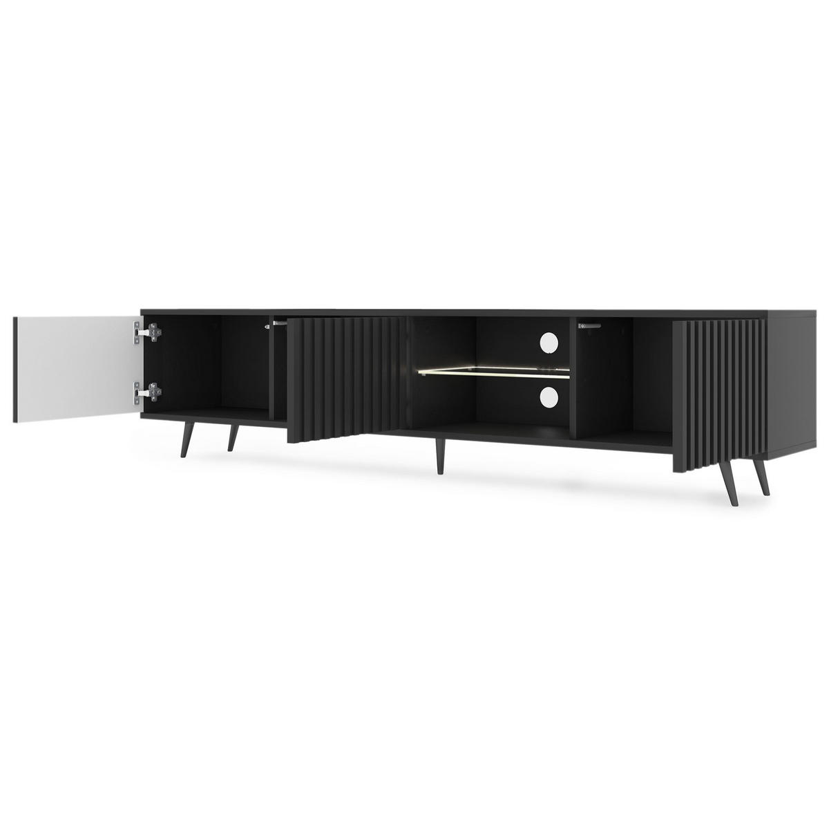 TV-SCHRANK Bello Schwarz 175 cm - Schwarz, Holzwerkstoff (175/43.5/31.3cm) - Selsey