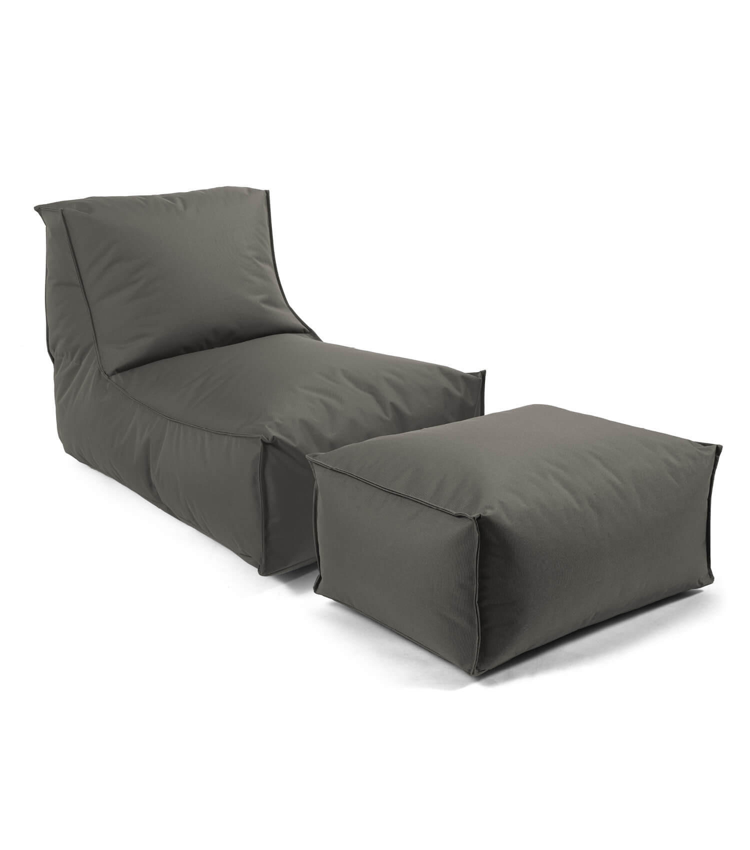 SITZSACK mit Hocker Der Sundowner - Anthrazit, Textil (60/65/140cm) - Mokebo