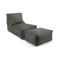 SITZSACK mit Hocker Der Sundowner - Anthrazit, Textil (60/65/140cm) - Mokebo