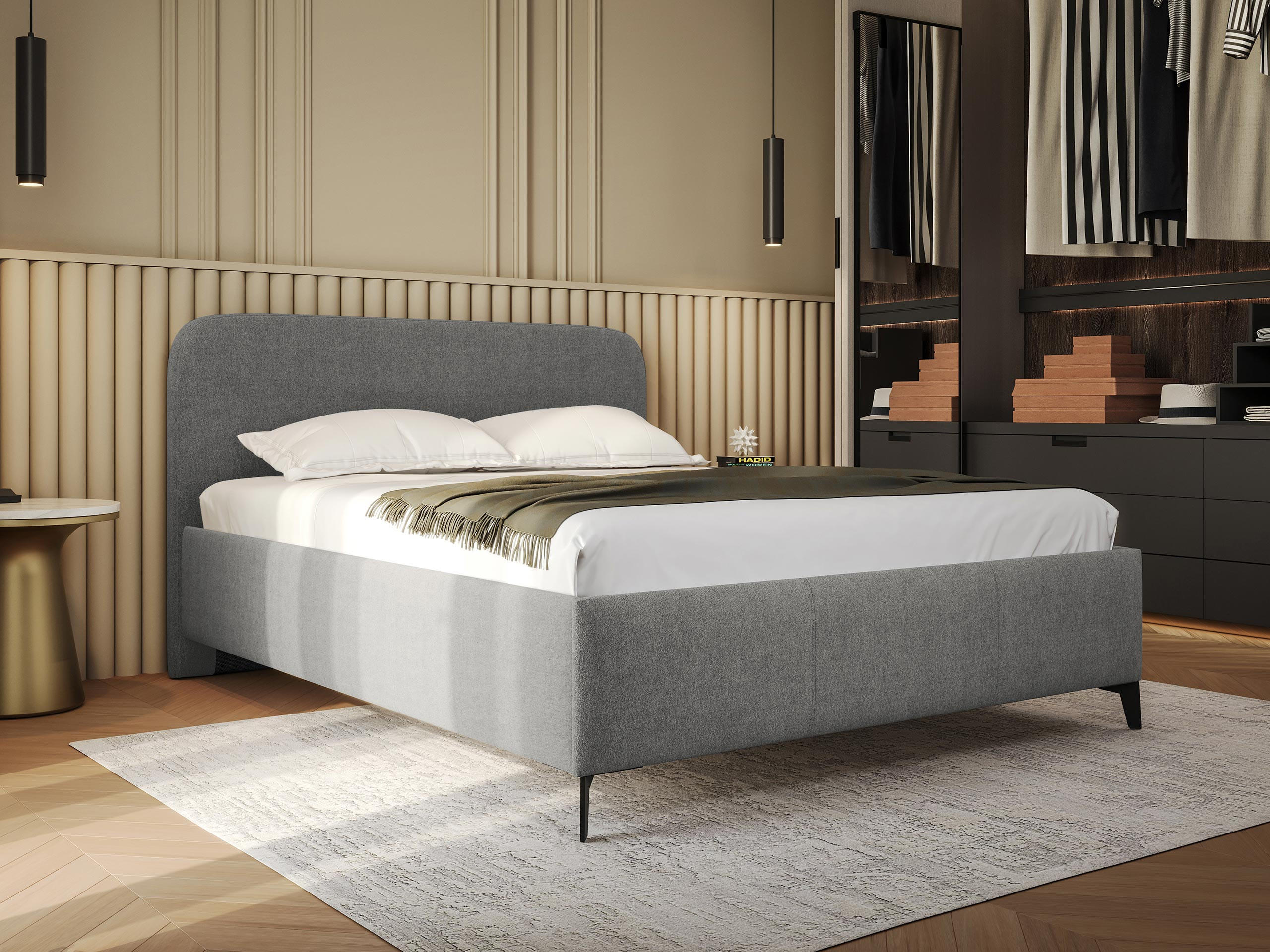 POLSTERBETT Holly - Schwarz/Grau, Holz/Textil (140/200cm) - MIRJAN24