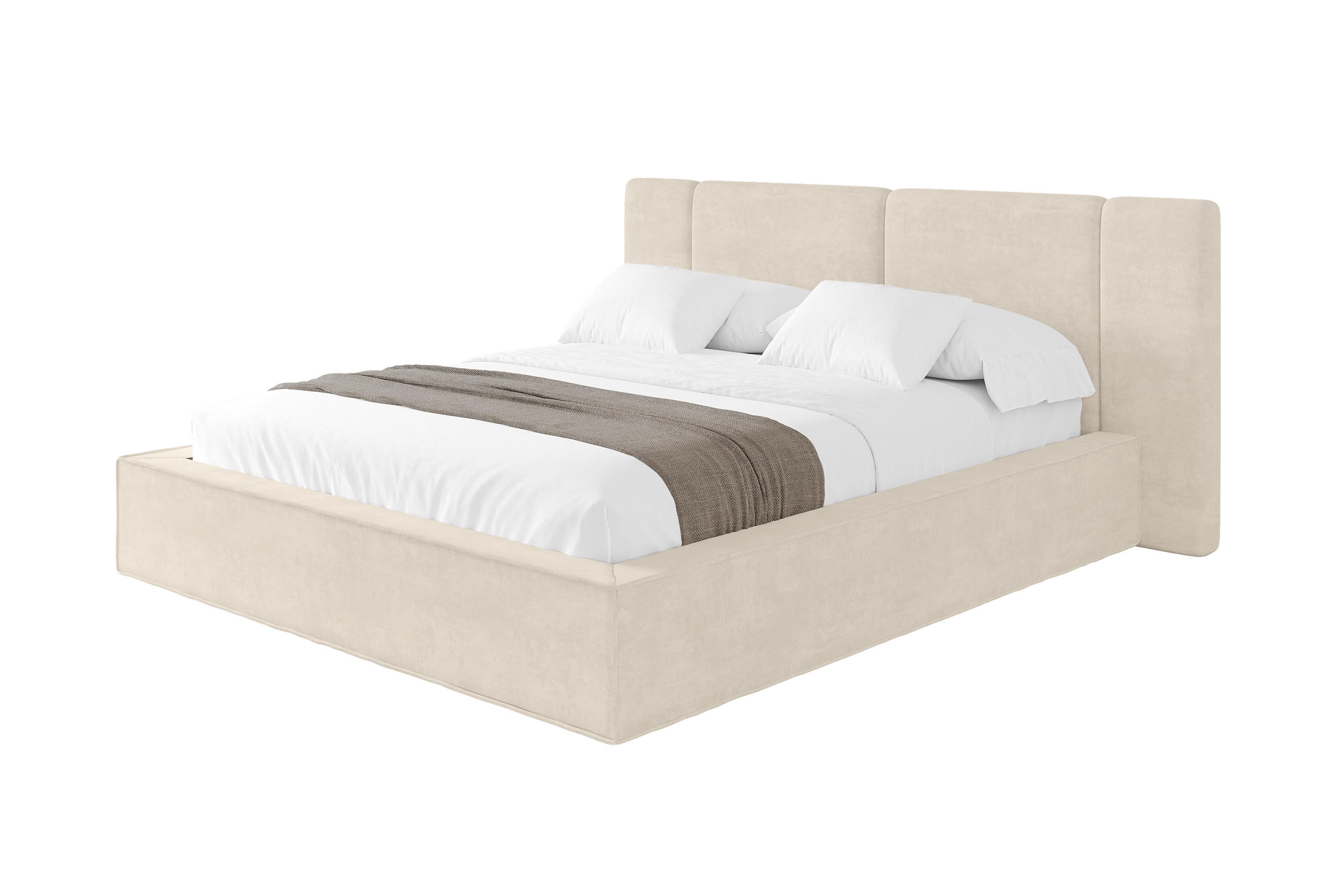 POLSTERBETT mit Bettkasten und Lattenrost, Bett mit Matratze H3/H4 - RIVO 140x200 Beige - Beige, Holzwerkstoff/Textil (140/200cm) - ALTDECOR