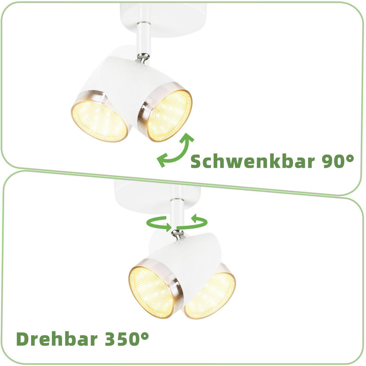LED-DECKENLEUCHTE Lethbridge 8/13.5/5.6cm - Weiß, Metall (8/13.5/5.6cm) - Nettlife