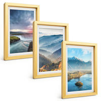 BILDER SET 3er Set - 20x30 cm Goldrahmen - Berglandschaften, Wasserfälle - Goldfarben, Kunststoff (20/30cm) - TULUP