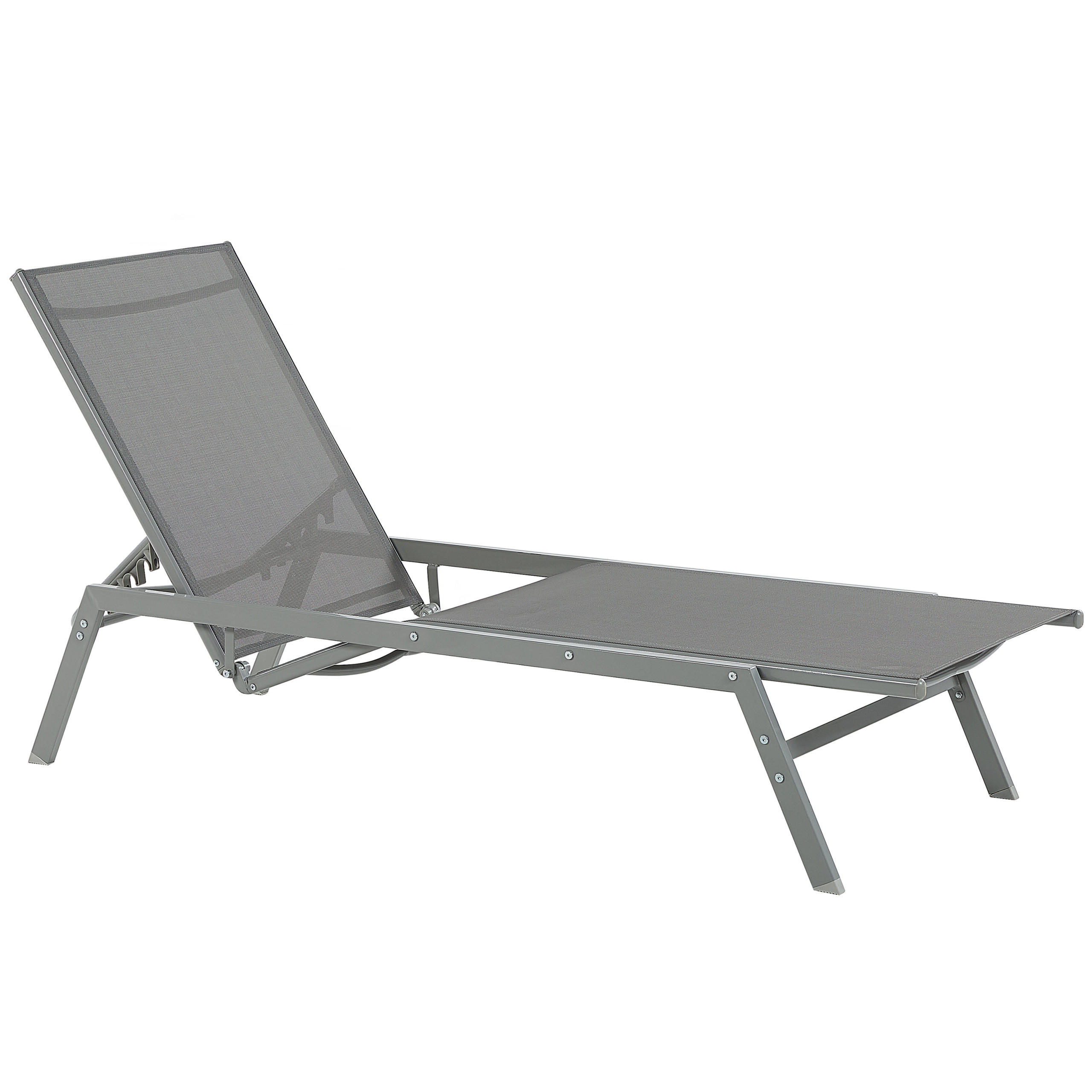 GARTENLIEGE grau Vernazza - Grau, Metall (63/94/191cm) - Beliani