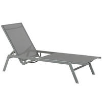GARTENLIEGE grau Vernazza - Grau, Metall (63/94/191cm) - Beliani