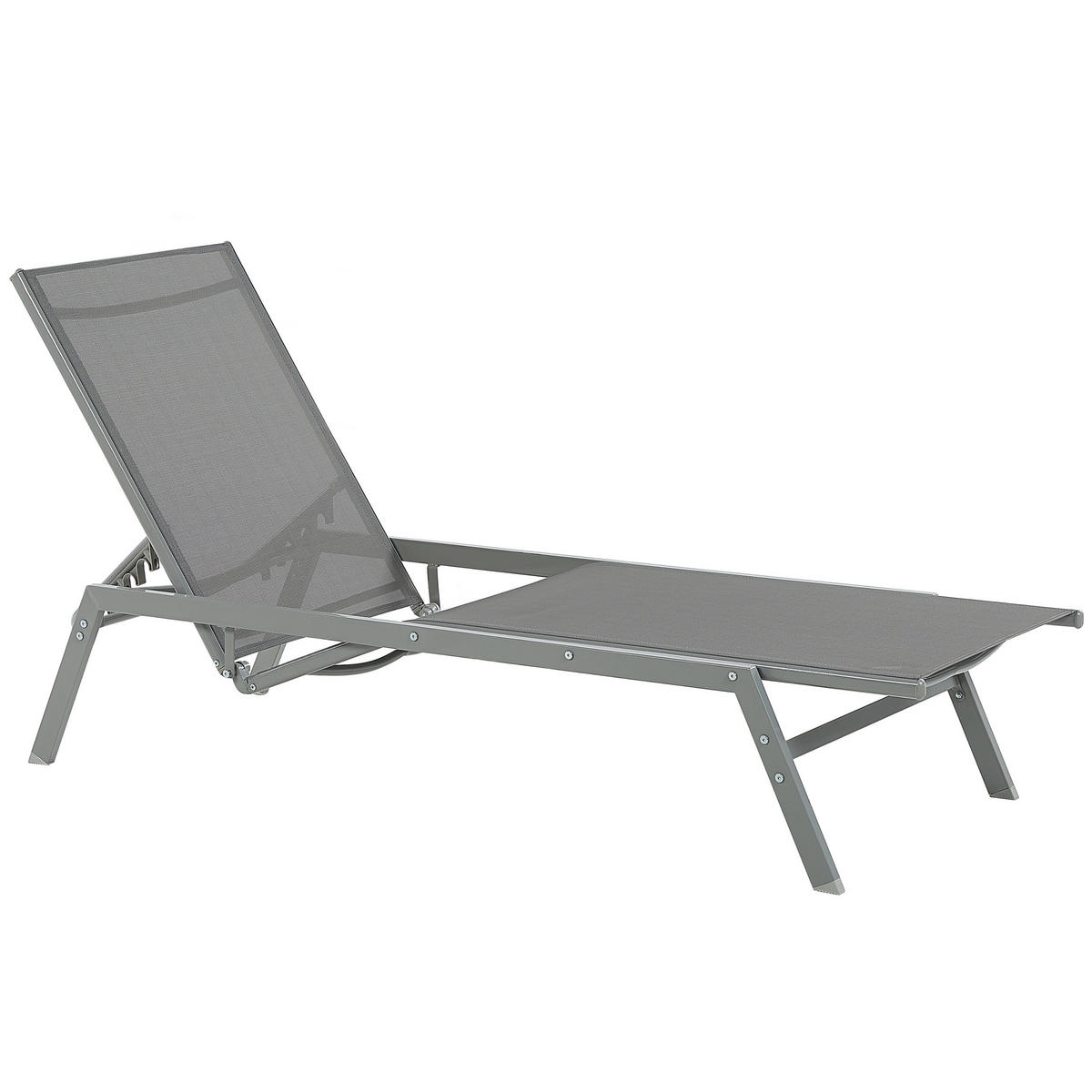 GARTENLIEGE grau Vernazza - Grau, Metall (63/94/191cm) - Beliani