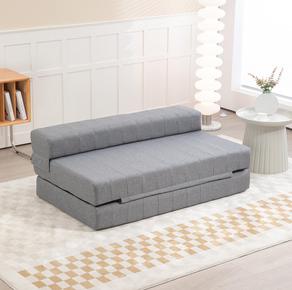 BODENSOFA klappbar 138 x 80 x 50 cm Polyester Gray - Grau, Kunststoff (80/50/138cm) - Beauniv