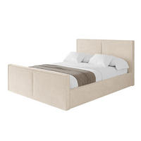 POLSTERBETT mit Bettkasten, Fußteil und Lattenrost, Boxbett ohne Matratze - VANTO-Z 120x200 Beige - Creme, Holzwerkstoff/Textil (120/200cm) - ALTDECOR