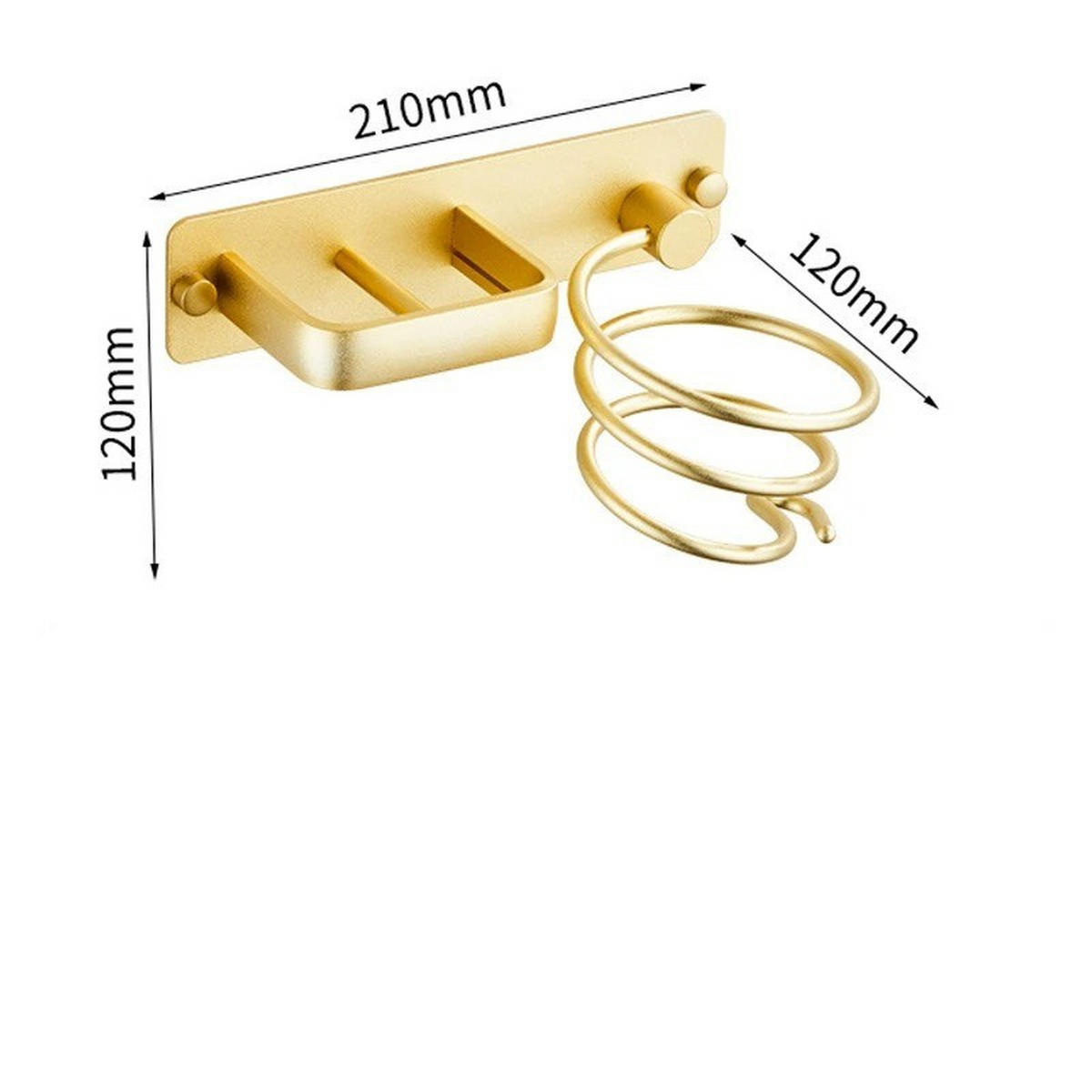 HAARTROCKNERHALTER – Gold – Aluminium - Platinfarben, Metall (21/13/11cm)
