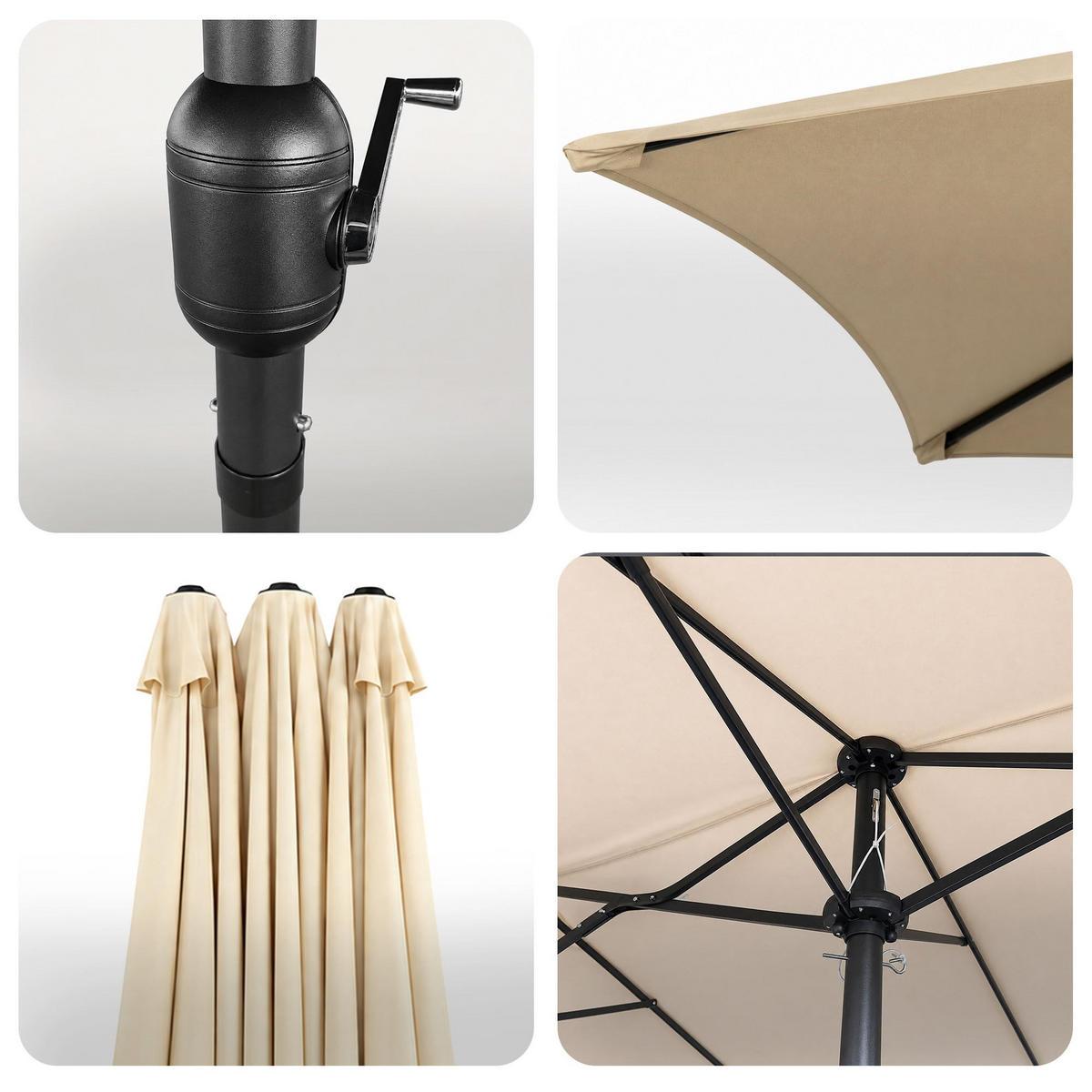 SONNENSCHRIM Beige 245/460 cm - Beige/Schwarz, Metall (460/270cm) - Akord