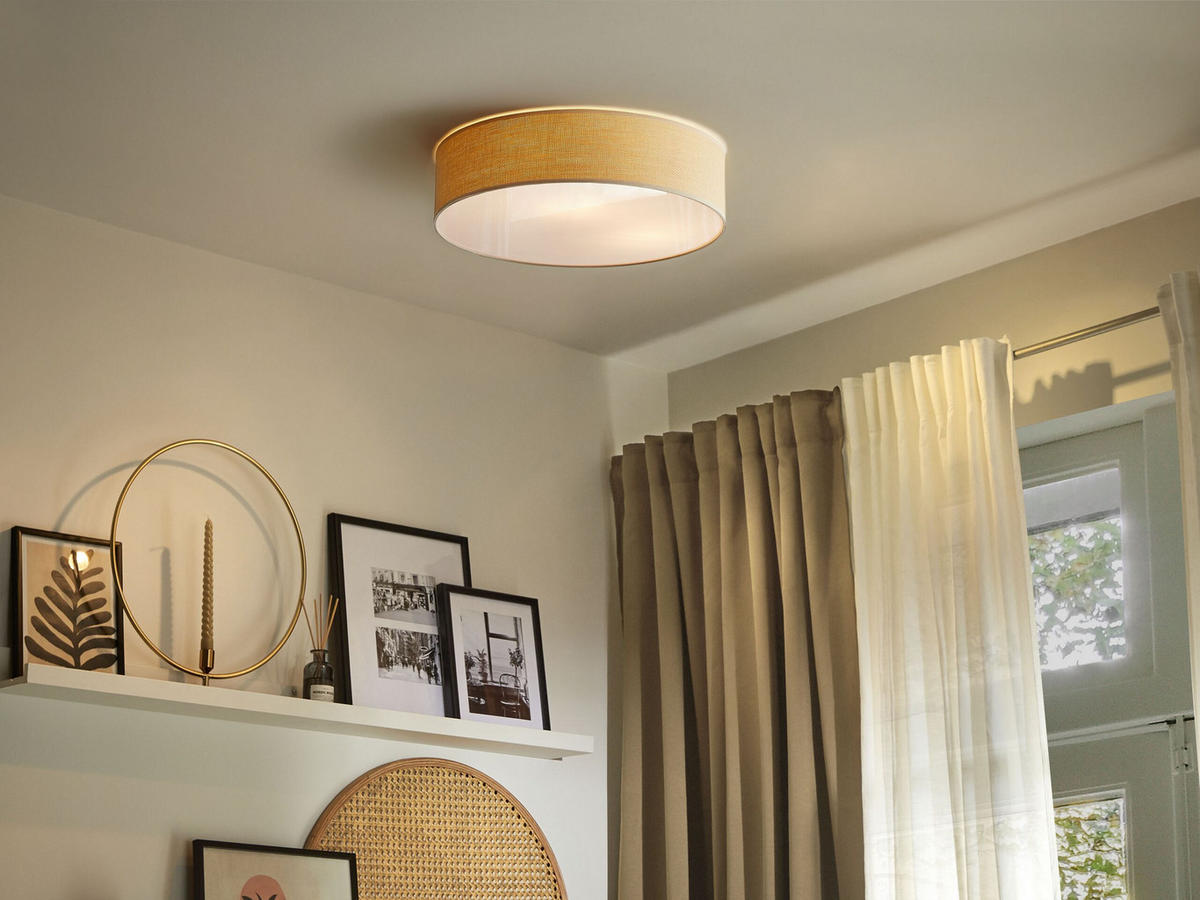 DECKENLEUCHTE Magno 60/60/15 cm - Naturfarben, Kunststoff (60/60/15cm) - Beliani