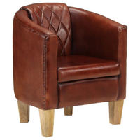 CLUBSESSEL Atmungsaktives Material 58/54/70 cm Braun Ler - Braun, Leder (54/70/58cm) - vidaXL