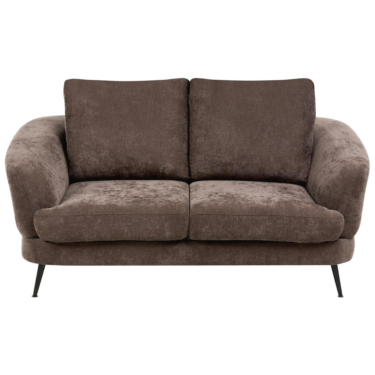SOFA-SET 3-Sitzer Chenillegewebe Dunkelbraun Kjaer - Schwarz/Braun, Textil (155/100/100cm) - Beliani