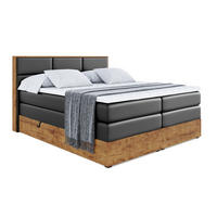 BOXSPRINGBETT mit Matratze H3|H4 und Lattenrost - LOLLI1 KING-140x200 - Schwarz - Schwarz, Holzwerkstoff (140/200cm) - ALTDECOR