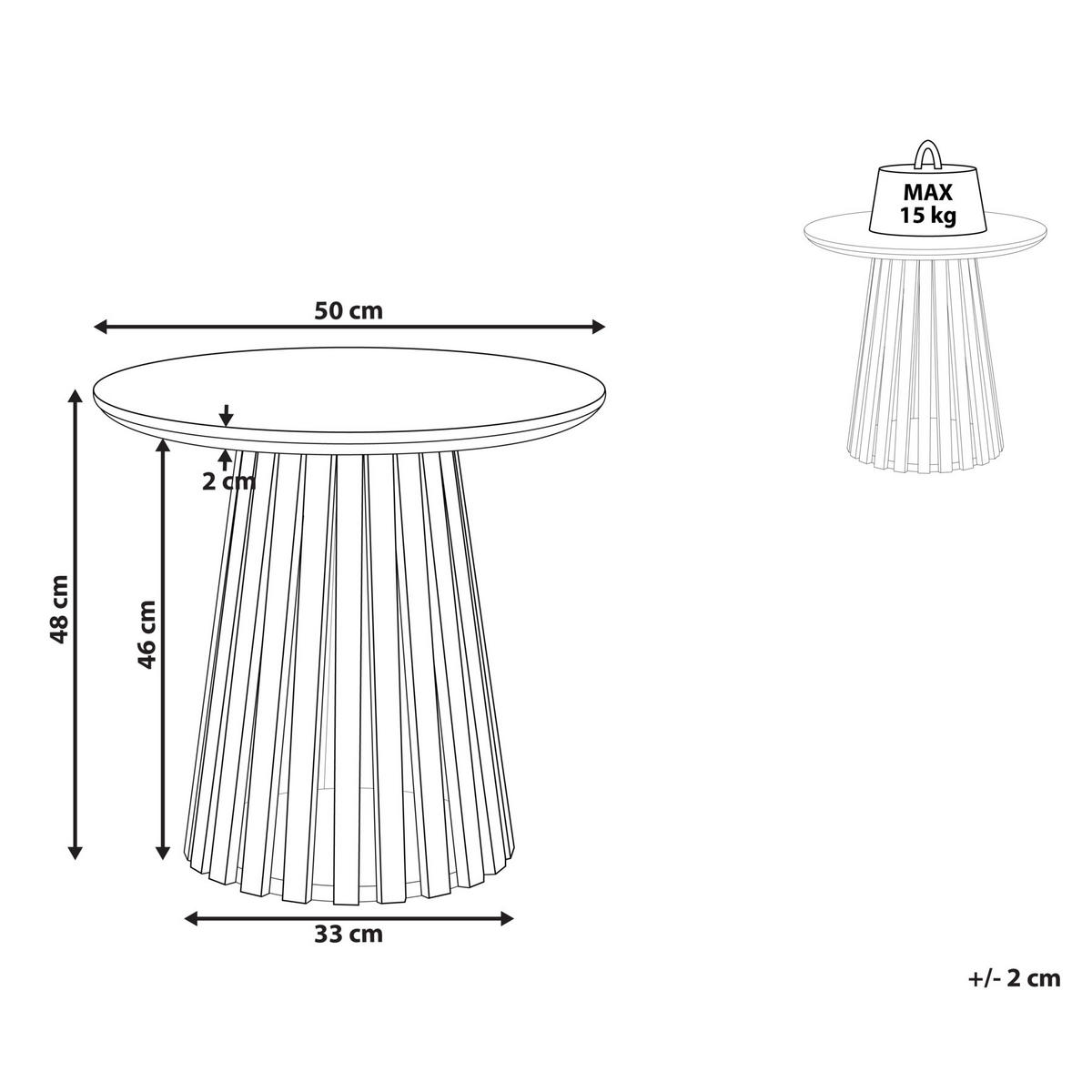 KONFERENČNÍ STOLEK Akáciové dřevo tmavě hnědý kulatý 50 cm Mesilla - tmavě hnědá, dřevo (50/50/48cm) - Beliani