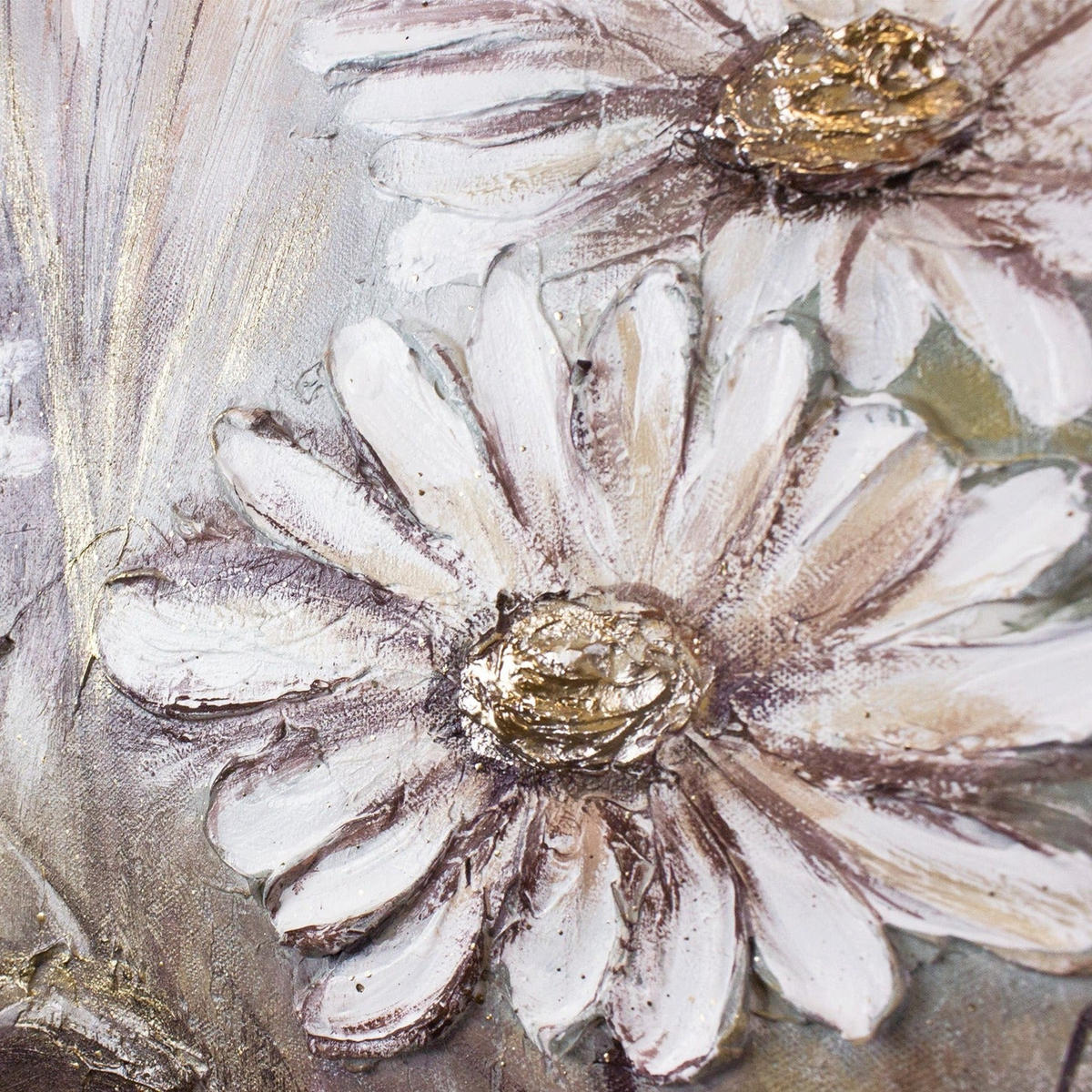 GEMÄLDE Gänseblümchen auf Keilrahmen 140x70 cm - Weiß, Holz (140/70cm) - YS-art gallery