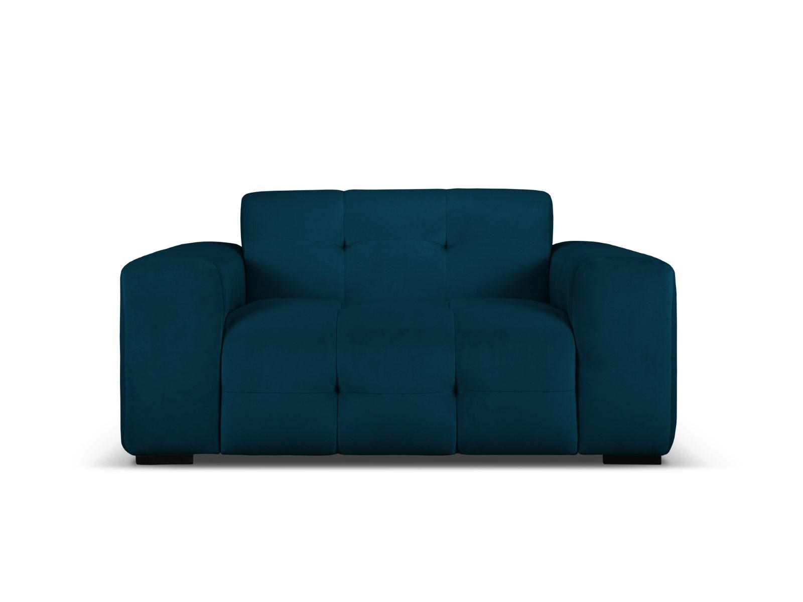 SOFA Kendal aus Samt marineblau 2 Sitzplätze - Blau, Textil (156/79/103cm) - Micadoni
