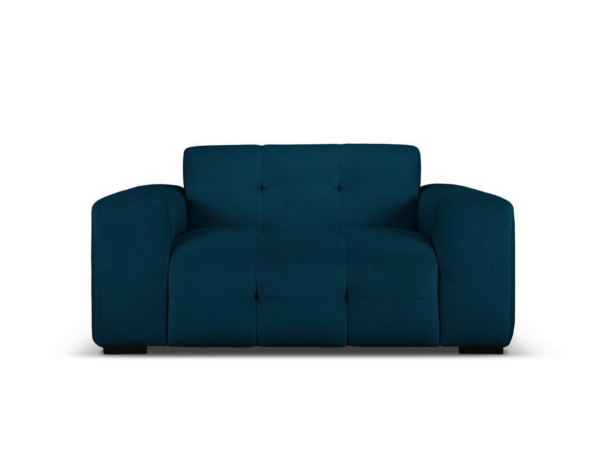 SOFA Kendal aus Samt marineblau 2 Sitzplätze - Blau, Textil (156/79/103cm) - Micadoni
