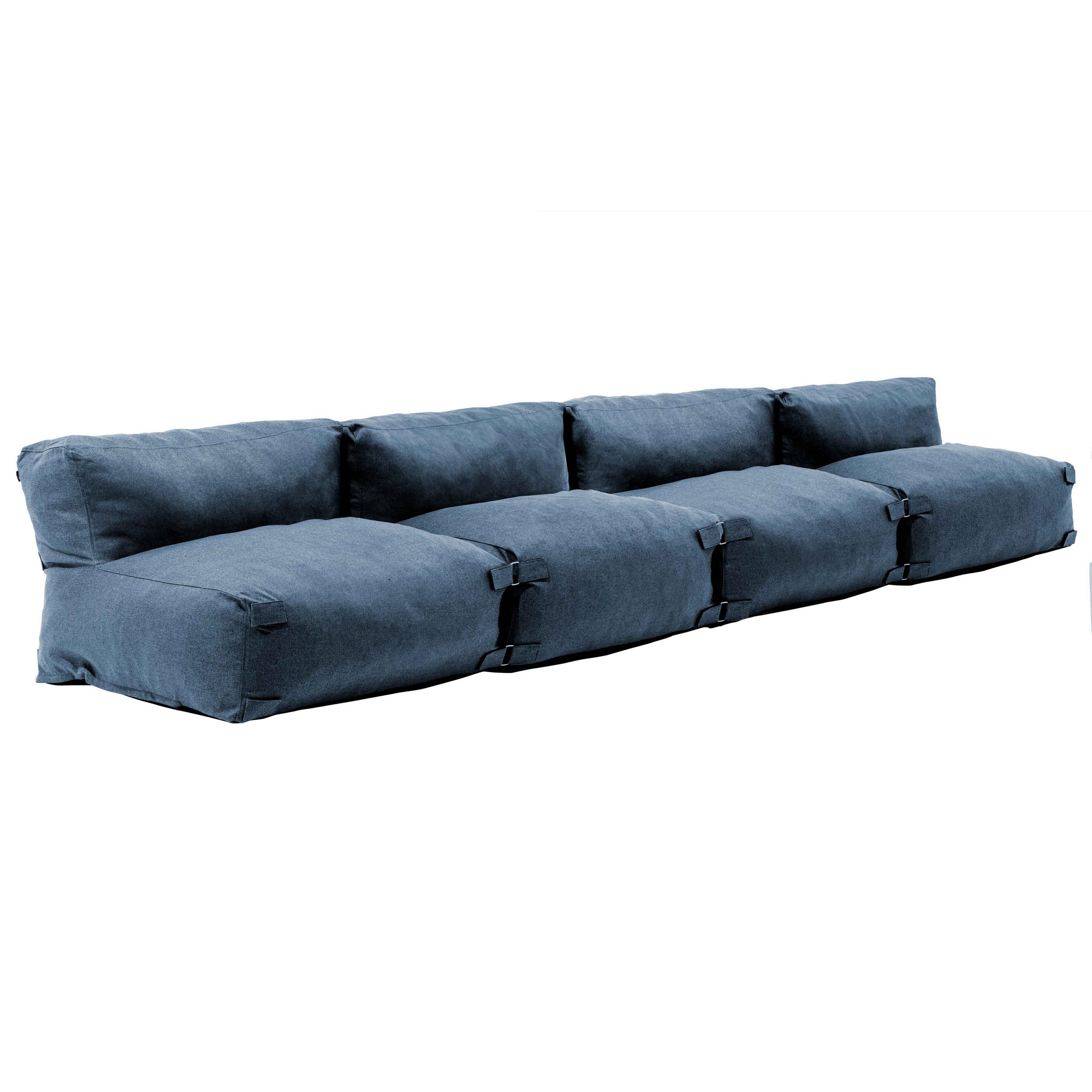 GARTENSOFA mit 4 Sitzplätzen, Pazifikblau - Blau, Textil - Oviala