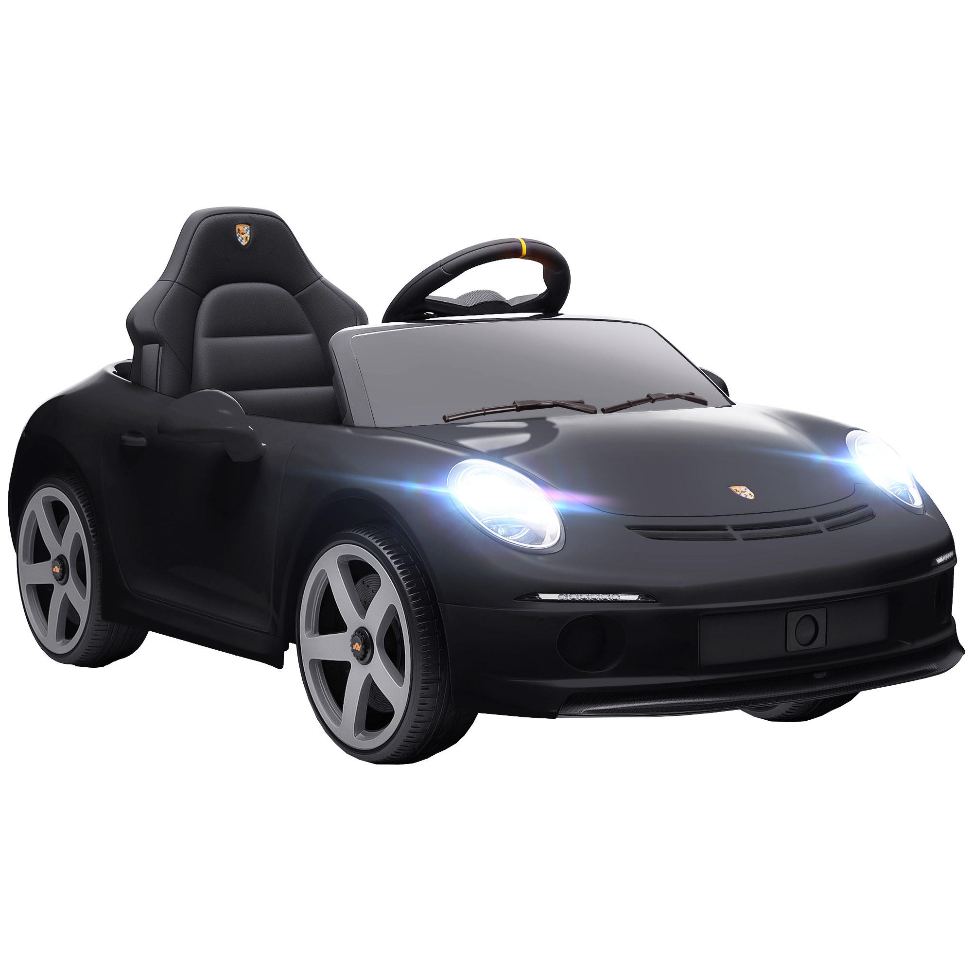 KINDER-ELEKTROAUTO 12V mit 2,4 GHz Fernbedienung, Softstart, Federungssystem - Schwarz, Kunststoff (108/65.5/47cm) - AIYAPLAY