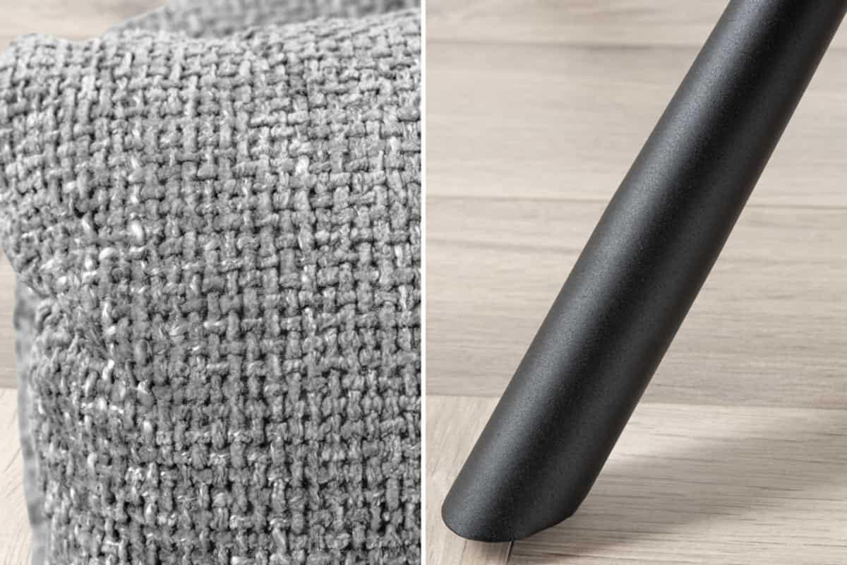 STUHL BIG GEORGE Strukturstoff Grau 95 cm - Schwarz/Grau, Textil/Metall (59/93/68cm) - riess-ambiente