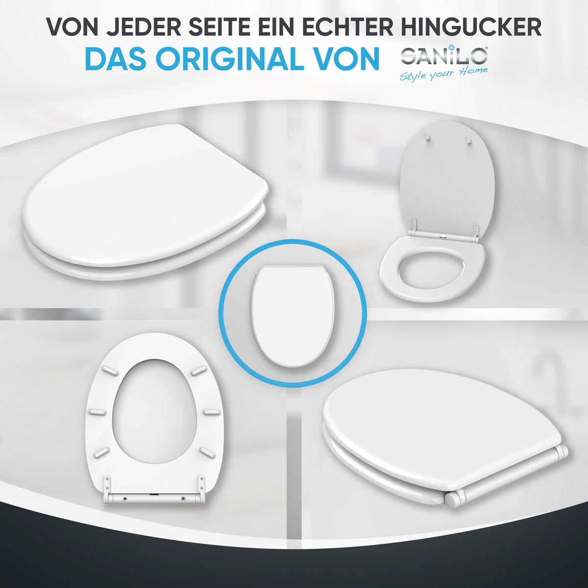 WC-SITZ mit Absenkautomatik & Top Fix Weiß - Weiß, Holzwerkstoff (37.7/5.5/48cm) - Sanilo