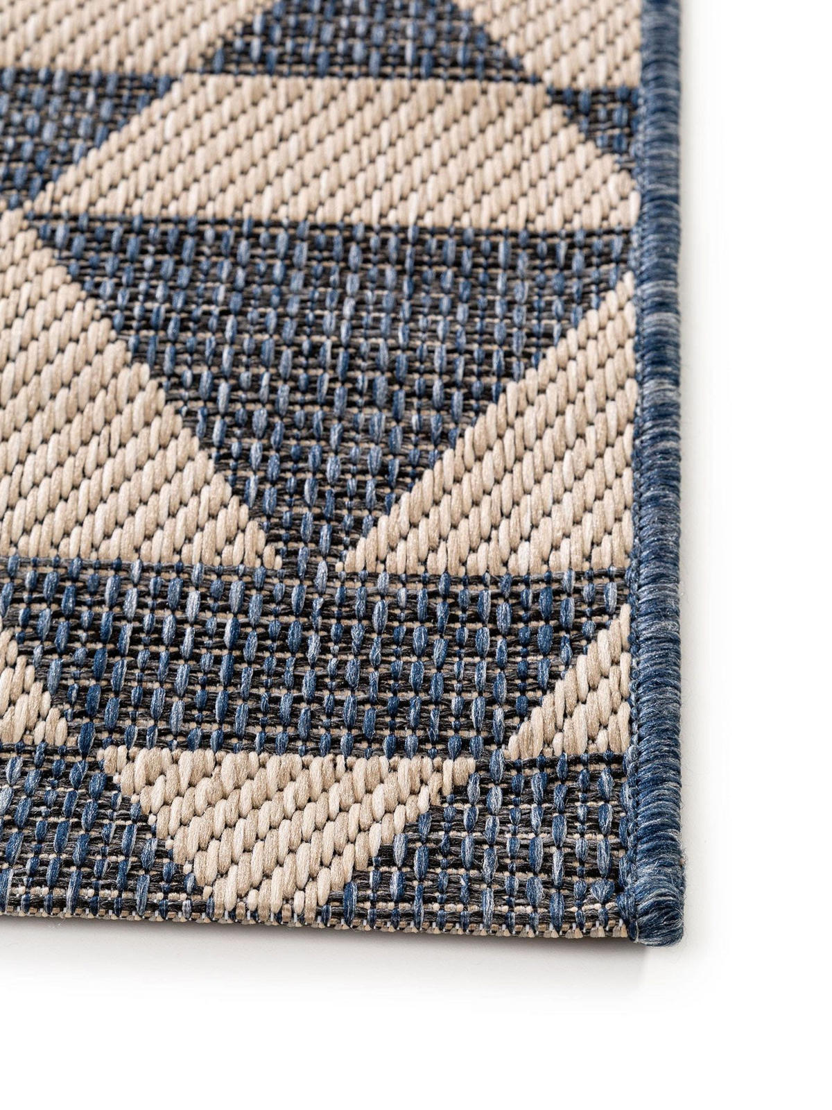 OUTDOORTEPPICH River Beige/Blau 133x190 cm - Blau/Beige, Kunststoff (133/1cm) - KUNSTLOFT